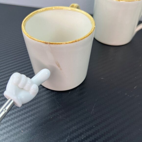 Williams Sonoma Gold Rimmed Demitasse Espresso Cups Set of 4 Coffee - Picture 4 of 7